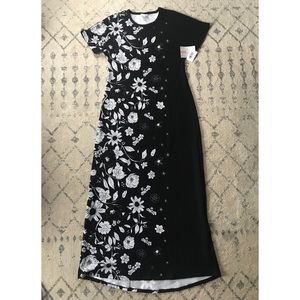 Lularoe Noir & Blanc Floral Maria Dress -  NWT
